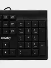 Черный клавиатура проводная для компьютера Smartbuy ONE 114, USB