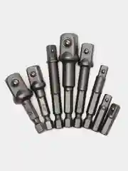 Адаптер для торцевых головок, переходник для шуруповерта 1/4", 3/8", 1/2", набор 8 штук