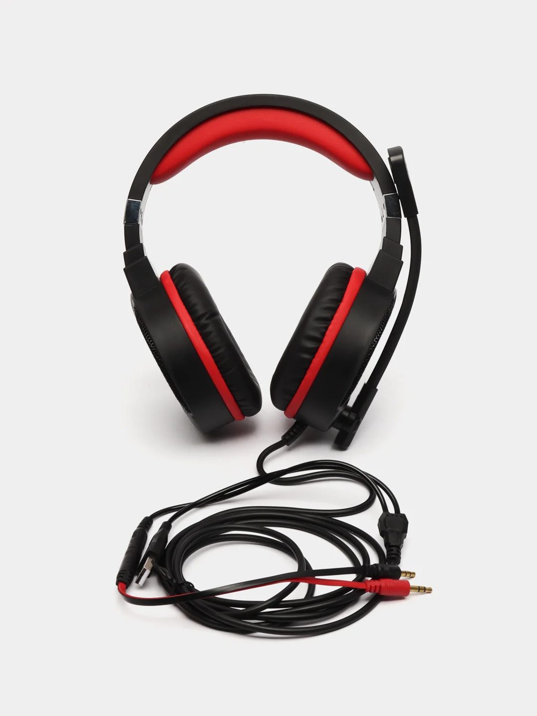 Красный наушники игровые компьютерные Hoco W104 / W103, проводные, с микрофоном