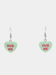 Серьги акриловые сердечки "HUG ME"