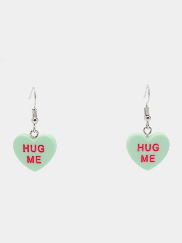 Серьги акриловые сердечки "HUG ME"