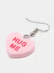 Розовый серьги акриловые сердечки "HUG ME"