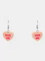Светло-оранжевый серьги акриловые сердечки "HUG ME"