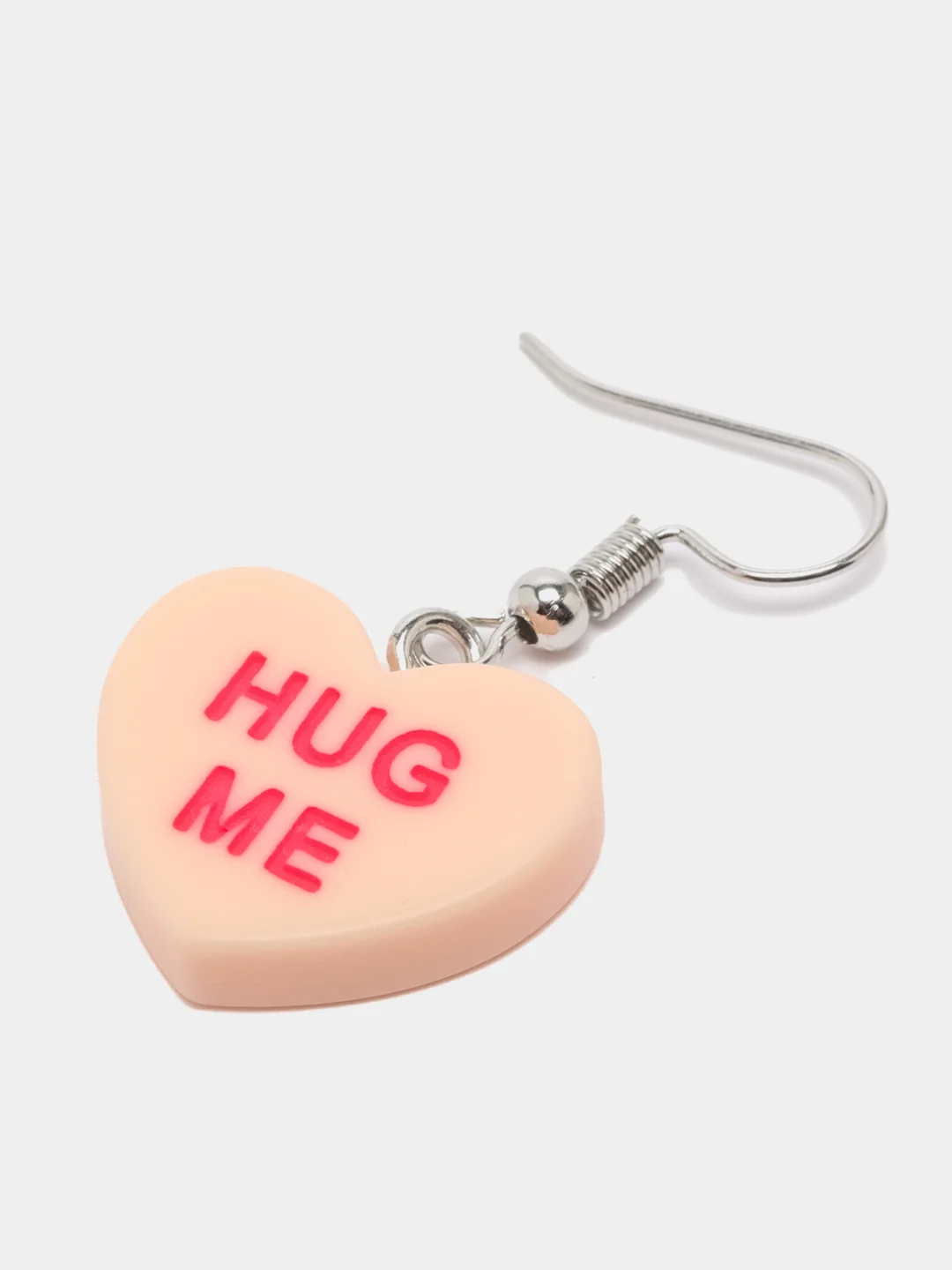 Светло-оранжевый серьги акриловые сердечки "HUG ME"