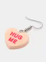 Светло-оранжевый серьги акриловые сердечки "HUG ME"