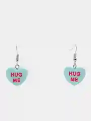 Ледяной серьги акриловые сердечки "HUG ME"