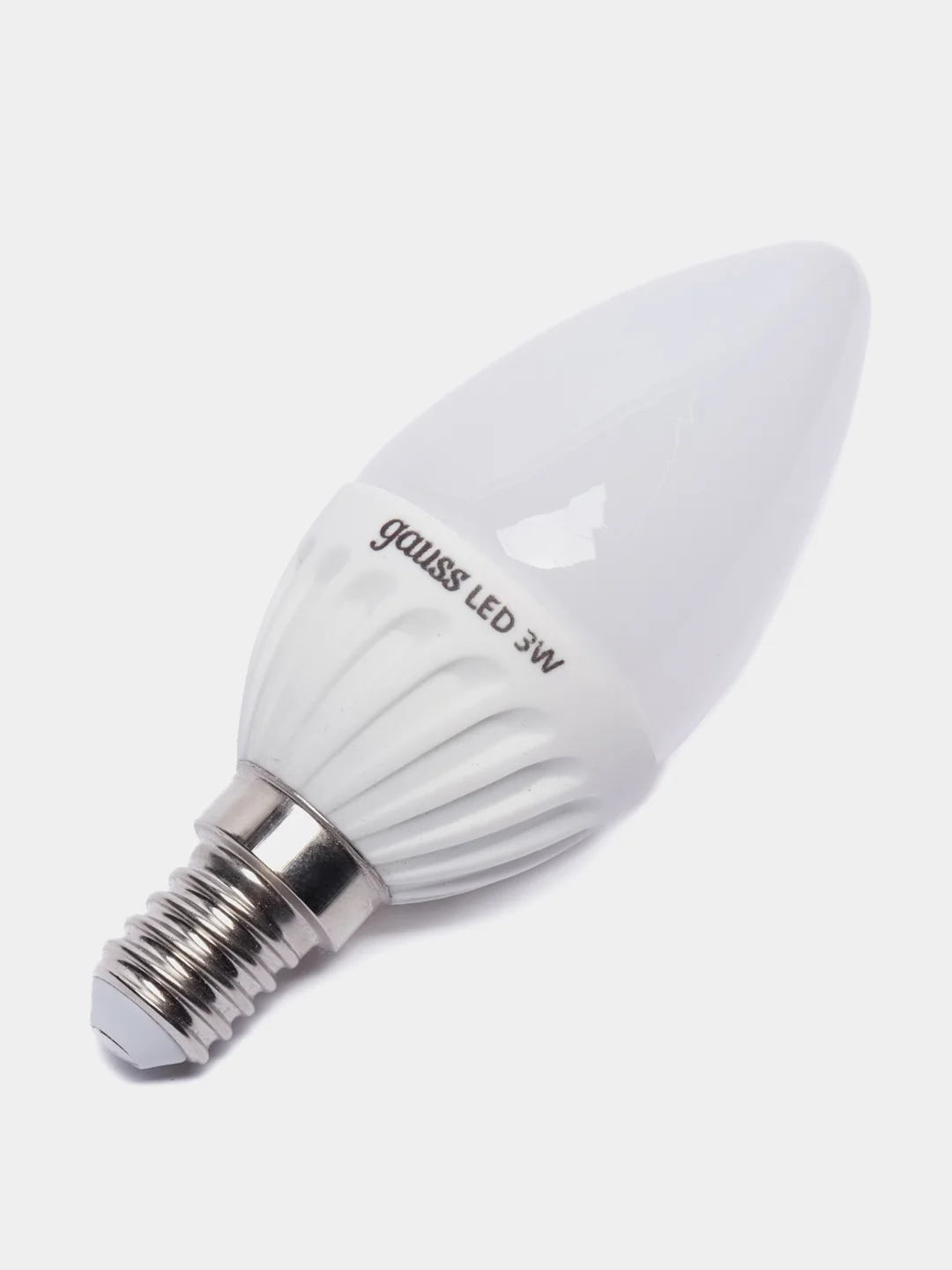 10 штук лампа светодиодная LED 3Вт, 40Вт, E14, 4100K, свеча, керамика, GAUSS