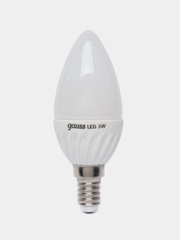 10 штук лампа светодиодная LED 3Вт, 40Вт, E14, 4100K, свеча, керамика, GAUSS
