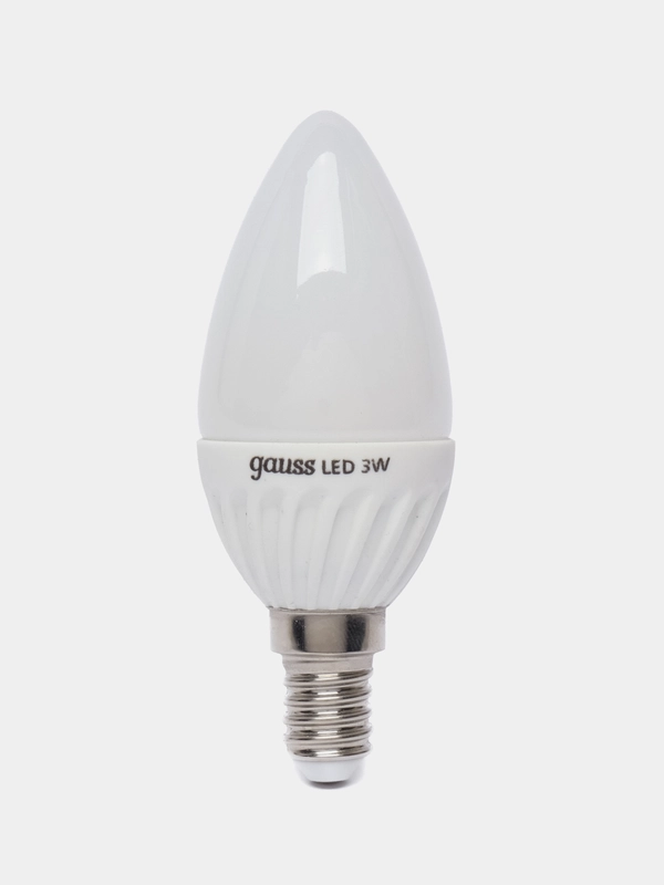 10 штук лампа светодиодная LED 3Вт, 40Вт, E14, 4100K, свеча, керамика, GAUSS
