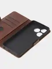 Коричневый чехол-книжка GQ Lite для Tecno Spark 10 / Tecno Spark 10C из высококачественной кожи