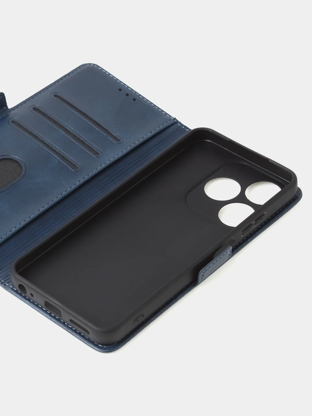 Синий чехол-книжка GQ Lite для Tecno Spark 10 / Tecno Spark 10C из высококачественной кожи