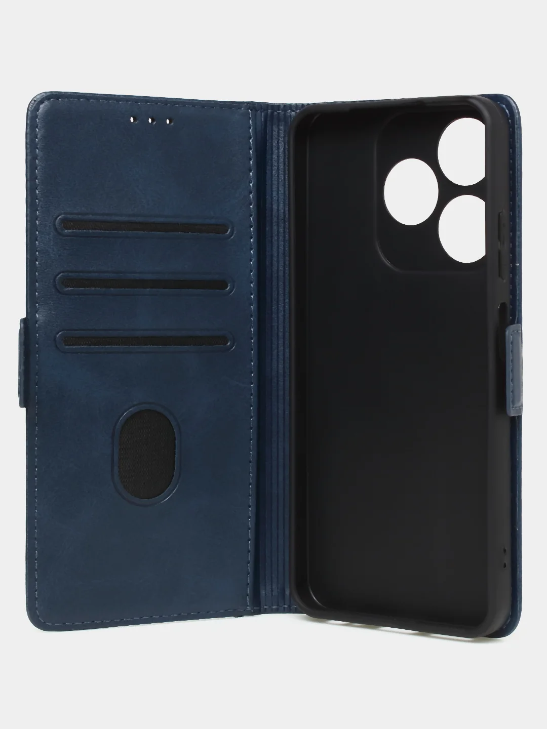Синий чехол-книжка GQ Lite для Tecno Spark 10 / Tecno Spark 10C из высококачественной кожи