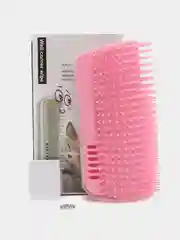 Розовый массажная щетка для кошек, с кошачьей мятой