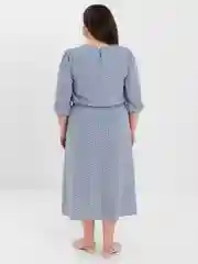 Серый платье женское повседневное, длинное, в горошек