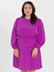 Фиолетовый платье в горошек, короткое