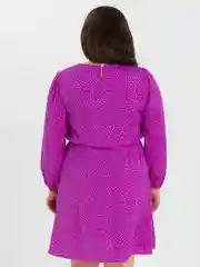 Фиолетовый платье в горошек, короткое