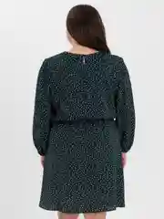 Тёмно-зелёный платье в горошек, короткое