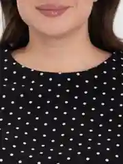 Черный платье женское повседневное, длинное, в горошек