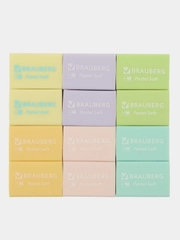 Набор ластиков Brauberg Pastel Soft, 31 х 20 х 10 мм, 12 штук