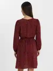 Бордовый платье в горошек, короткое