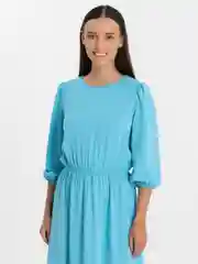 Бирюзовый платье женское повседневное, длинное, в горошек