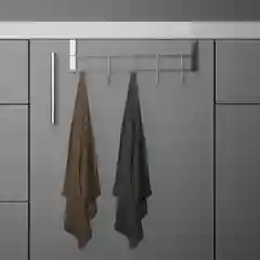 Вешалка на дверцу толщиной 2 см, 5 крючков, 24,5х10х6 см, цвет хром