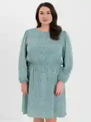 Бирюзовый платье в горошек, короткое
