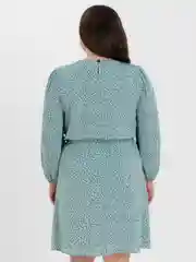 Бирюзовый платье в горошек, короткое