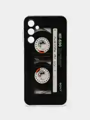Хром чехол на Samsung Galaxy A24 (Галакси A24), прозрачный, с рисунком, защита камеры