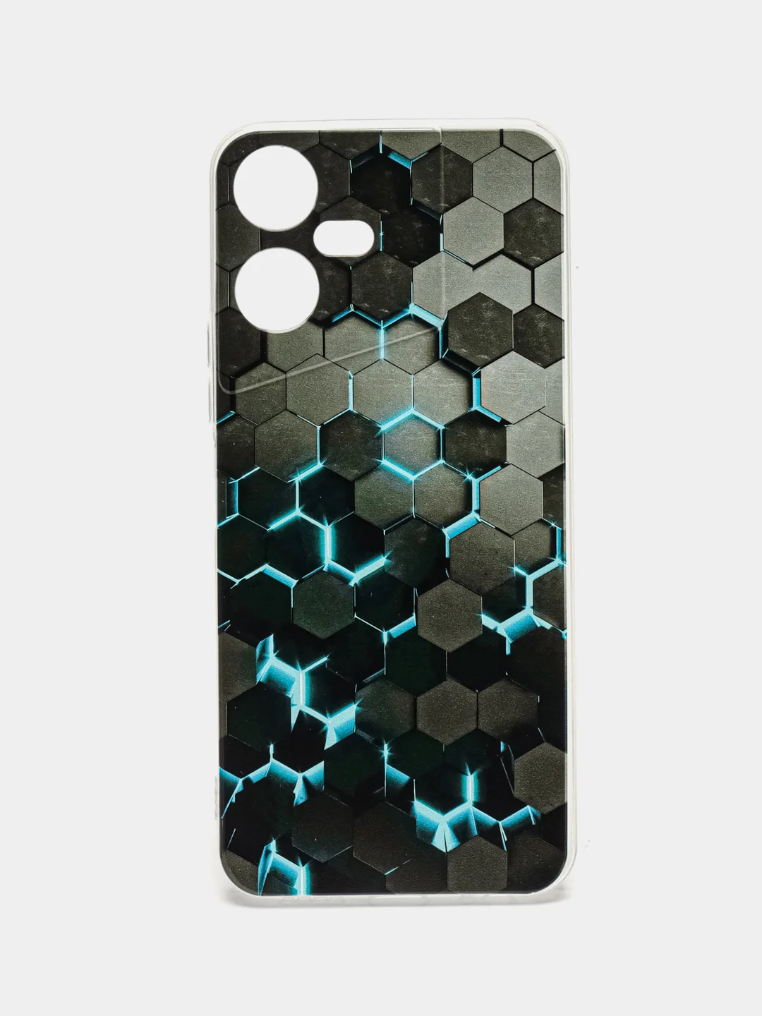 Бирюзовый чехол на Tecno Pova Neo 3 (Текно Пова Нео 3), прозрачный, с рисунком, защита камеры