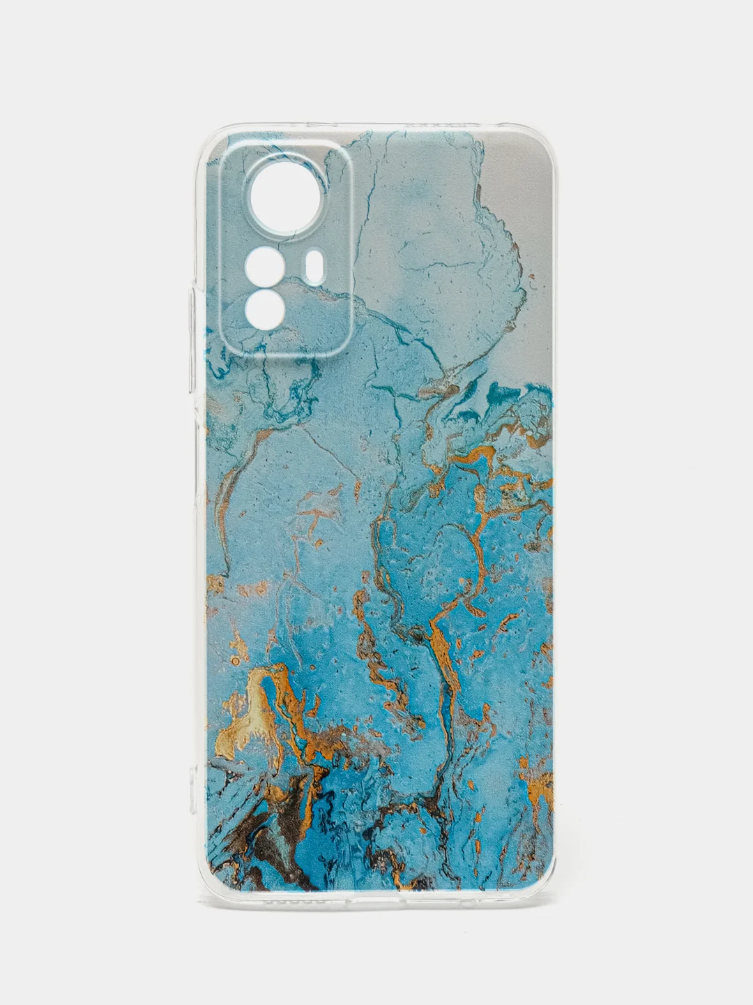 Светло-синий чехол прозрачный на Xiaomi Redmi Note 12S (Сяоми Редми Нот 12S), с рисунком, защита камеры