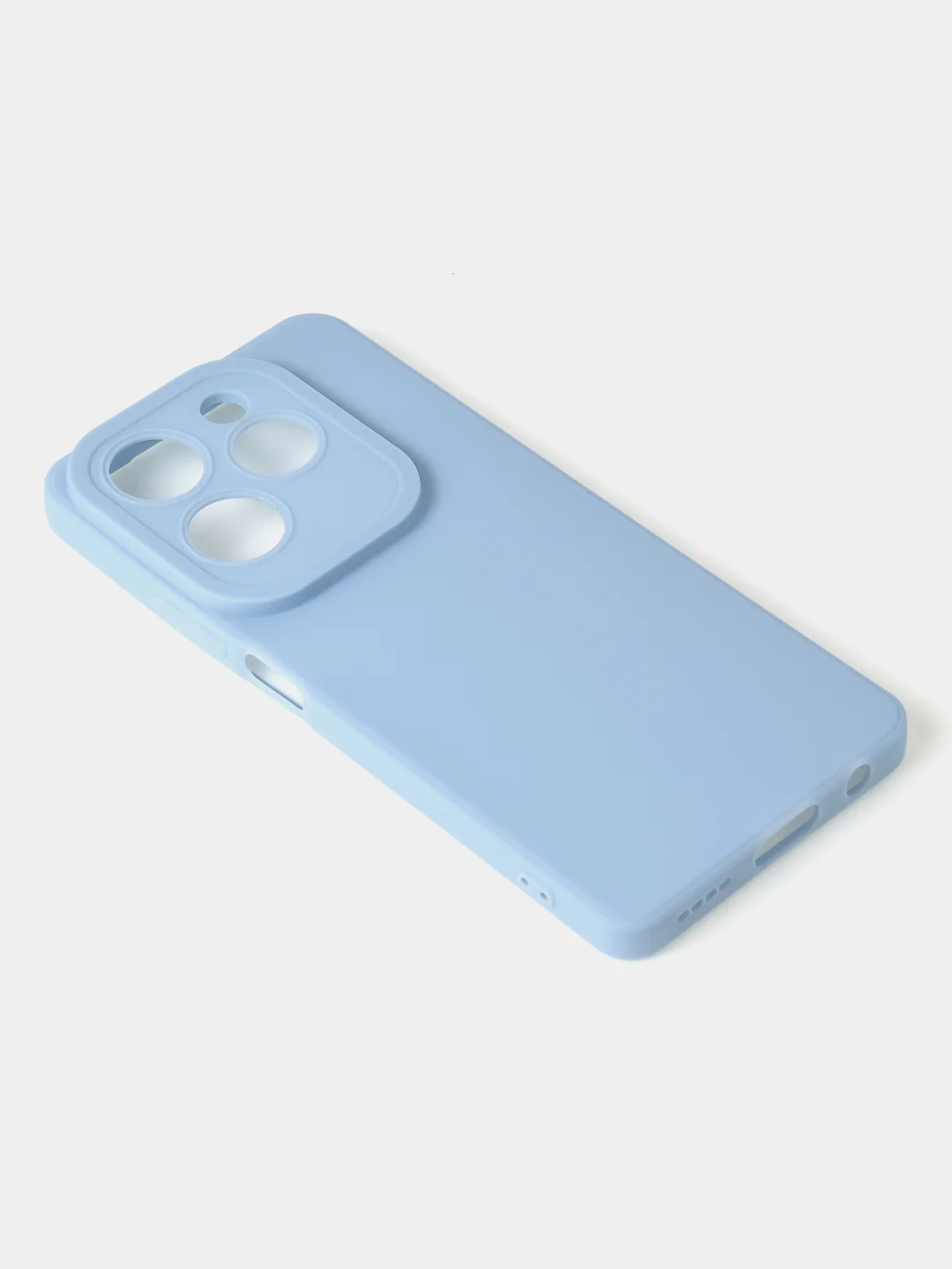 Голубой чехол для Infinix Hot 40 / Infinix Hot 40 Pro матовый с дополнительной защитой камеры