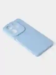 Голубой чехол для Infinix Hot 40 / Infinix Hot 40 Pro матовый с дополнительной защитой камеры