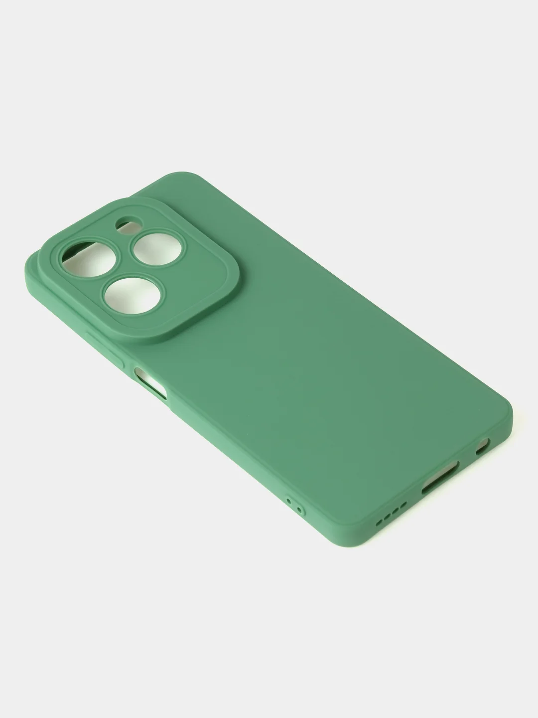 Зеленый чехол для Infinix Hot 40 / Infinix Hot 40 Pro матовый с дополнительной защитой камеры