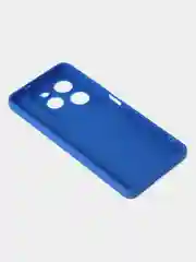 Синий чехол для Infinix Hot 40 / Infinix Hot 40 Pro матовый с дополнительной защитой камеры