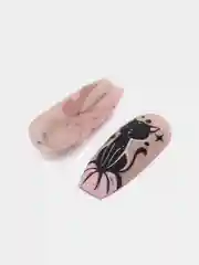Розовый накладные ногти с дизайном, 24 штуки + клей