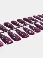 Тёмно-бордовый накладные ногти, матовые, 30 штук
