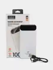 Белый внешний аккумулятор, 10000 мАч, USB Type-A/Type-C, портативный