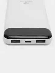 Белый внешний аккумулятор, 10000 мАч, USB Type-A/Type-C, портативный