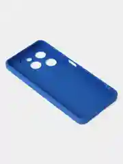 Синий чехол для Infinix Hot 40i / Infinix Smart 8 матовый с дополнительной защитой камеры
