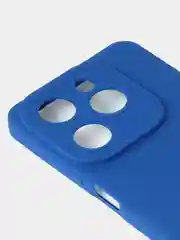 Синий чехол для Infinix Hot 40i / Infinix Smart 8 матовый с дополнительной защитой камеры