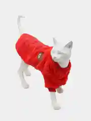 Красный толстовка, костюм для собак и кошек, плюшевый, с мишкой, одежда для животных, кофта теплая