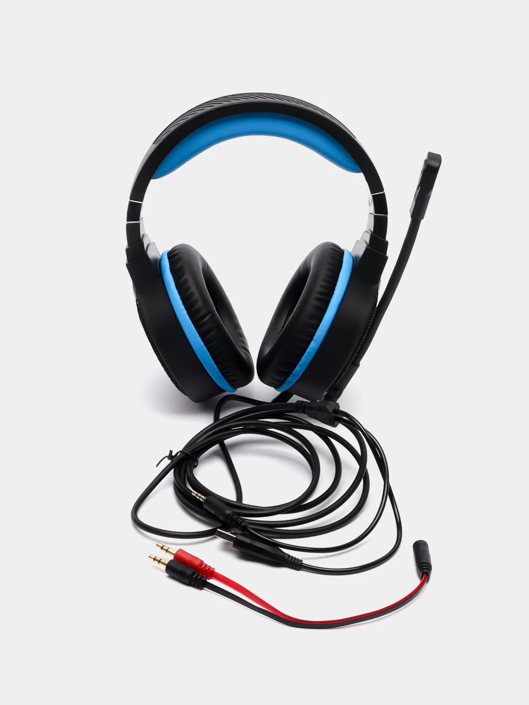 Синий наушники игровые компьютерные Hoco W104 / W103, проводные, с микрофоном