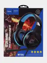 Синий наушники игровые компьютерные Hoco W104 / W103, проводные, с микрофоном