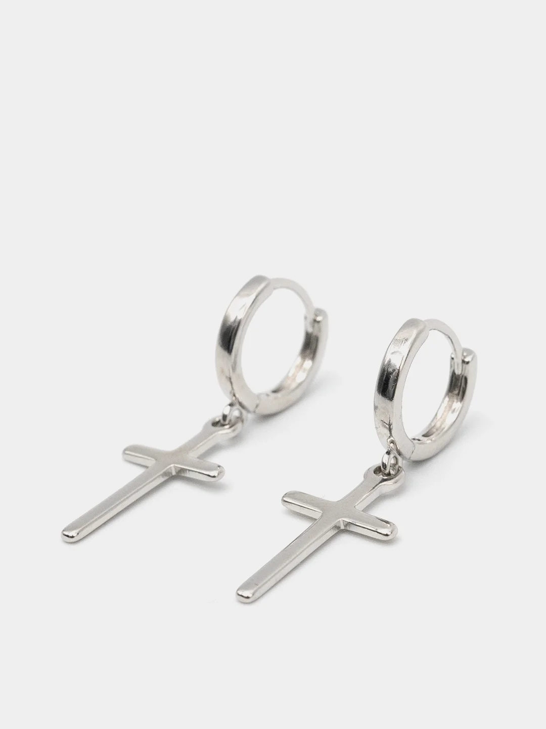 Серебряный серьги-крестики из серебра 925 пробы, унисекс