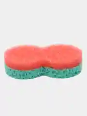 Желтый губка фигурная,  двусторонняя, массажная для тела, бани, душа