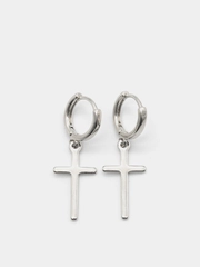 Серьги-крестики из серебра 925 пробы, унисекс