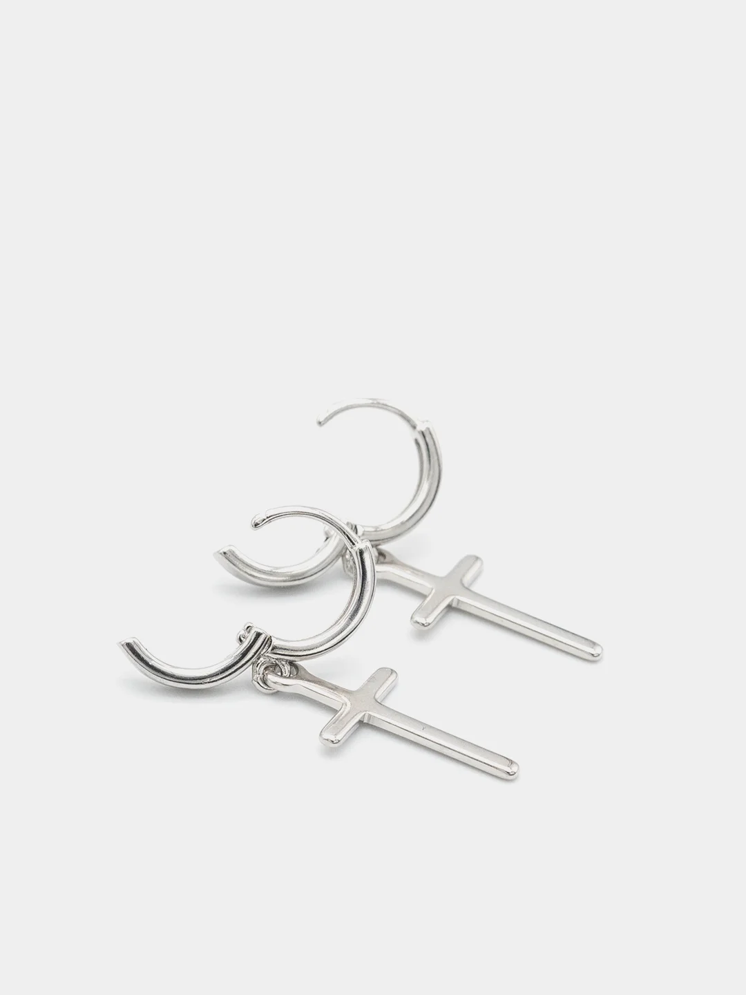 Серебряный серьги-крестики из серебра 925 пробы, унисекс
