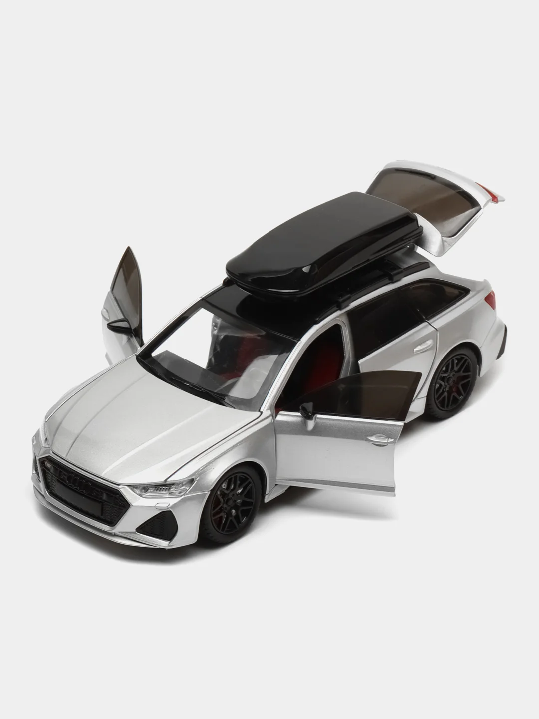 Серебряный модель Audi RS6 Travel Multi Function, с багажником, 1:24