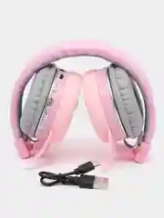 Розовый наушники беспроводные "Куроми", детские, силиконовые, Bluetooth